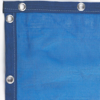 Rete ombreggiante blu con bordatura e occhielli